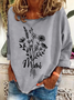 Women's Crew Neck Floral Casual Spring/Fall Long Sleeve Sweatshirt