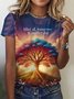 Women's Short Sleeve Tee T-shirt Summer Botanical Pattern Jersey Crew Neck Daily Going Out Casual Top