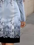 Women's Long Sleeve Spring/Fall Plants Jersey Dress Floral Holiday Going Out Casual Mini H-Line T-Shirt Dress
