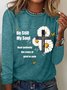 Women's Long Sleeve Tee T-shirt Spring/Fall Text Letters Jersey Crew Neck Daily Going Out Casual Top