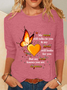 Women's Long Sleeve Blouse Spring/Fall Text Letters Cotton-Blend Crew Neck Daily Going Out Casual Top