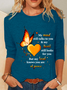 Women's Long Sleeve Blouse Spring/Fall Text Letters Cotton-Blend Crew Neck Daily Going Out Casual Top