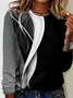 Women's Long Sleeve Tee T-shirt Spring/Fall Geometric Jersey Crew Neck Daily Going Out Casual Top