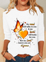 Women's Long Sleeve Blouse Spring/Fall Text Letters Cotton-Blend Crew Neck Daily Going Out Casual Top