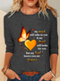 Women's Long Sleeve Blouse Spring/Fall Text Letters Cotton-Blend Crew Neck Daily Going Out Casual Top