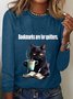 Women's Long Sleeve Tee T-shirt Spring/Fall Cat Jersey Crew Neck Daily Going Out Casual Top