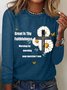 Women's Long Sleeve Tee T-shirt Spring/Fall Text Letters Jersey Crew Neck Daily Going Out Casual Top