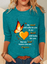 Women's Long Sleeve Blouse Spring/Fall Text Letters Cotton-Blend Crew Neck Daily Going Out Casual Top