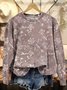 Women Floral Crew Neck Casual Spring/Fall Long Sleeve Sweatshirt