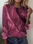 Women's Long Sleeve Tee T-shirt Spring/Fall Abstract Jersey Crew Neck Vacation Going Out Casual Top