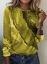 Women's Long Sleeve Tee T-shirt Spring/Fall Abstract Jersey Crew Neck Vacation Going Out Casual Top