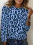 Women's Long Sleeve Tee T-shirt Spring/Fall Leopard Jersey Crew Neck Daily Going Out Casual Top