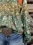 Women's Crew Neck Floral Casual Spring/Fall Long Sleeve Sweatshirt