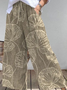 Women Leaf Long Pant Vintage Spring/Fall Trousers