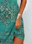 Women's Short Sleeve Summer Ethnic Jersey Dress Crew Neck Vacation Going Out Casual Mini H-Line TUNIC
