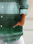 Women's Long Sleeve Shirt Spring/Fall Abstract Shirt Collar Vacation Going Out Casual Top