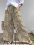 Women Leaf Long Pant Vintage Spring/Fall Trousers