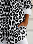Women's Long Sleeve Shirt Spring/Fall Leopard Shirt Collar Daily Going Out Casual Top