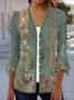 Women's Spring/Fall Outerwear Casual Ethnic Jersey Shawl Jacket