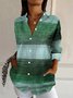 Women's Long Sleeve Shirt Spring/Fall Abstract Shirt Collar Vacation Going Out Casual Top