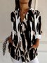 Women's Long Sleeve Shirt Spring/Fall Leopard Shirt Collar Holiday Going Out Casual Top