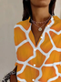 Women's Long Sleeve Shirt Spring/Fall Geometric Shirt Collar Daily Going Out Casual Top