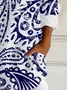 Women's Long Sleeve Shirt Spring/Fall Ethnic Shirt Collar Vacation Going Out Casual Top