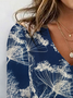 Women's Long Sleeve Tee T-shirt Spring/Fall Floral Jersey V Neck Daily Going Out Casual Top