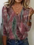 Women's Long Sleeve Tee T-shirt Spring/Fall Geometric Jersey V Neck Daily Going Out Casual Top
