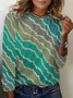Women's Long Sleeve Tee T-shirt Spring/Fall Geometric Jersey Crew Neck Daily Going Out Casual Top