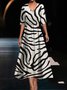 Women's Short Sleeve Summer Geometric Dress V Neck Daily Going Out Casual Maxi A-Line
