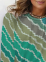 Women's Long Sleeve Tee T-shirt Spring/Fall Geometric Jersey Crew Neck Daily Going Out Casual Top