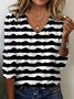 Women's Long Sleeve Tee T-shirt Spring/Fall Geometric Jersey V Neck Daily Going Out Casual Top