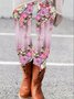 Women's Casual Floral Jersey All Season Long Leggings