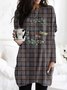 Women's Long Sleeve Tee T-shirt Spring/Fall Geometric Cotton Crew Neck Daily Going Out Vintage Top