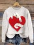 Women's 3D Printing Crew Neck Vintage Spring/Fall Long Sleeve Sweatshirt