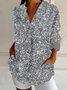 Women's Long Sleeve Shirt Spring/Fall Abstract Shirt Collar Daily Going Out Casual Top