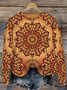 Women's Crew Neck Ethnic Casual Spring/Fall Long Sleeve Sweatshirt