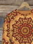 Women's Crew Neck Ethnic Casual Spring/Fall Long Sleeve Sweatshirt