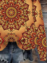 Women's Crew Neck Ethnic Casual Spring/Fall Long Sleeve Sweatshirt