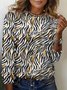 Women's Long Sleeve Tee T-shirt Spring/Fall Zebra Jersey Crew Neck Daily Going Out Casual Top