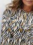 Women's Long Sleeve Tee T-shirt Spring/Fall Zebra Jersey Crew Neck Daily Going Out Casual Top