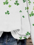 Women's St Patricks Day Shamrock Print Casual Long Sleeve Crew Neck Floral Sweatshirt
