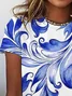 Women's Short Sleeve Tee T-shirt Summer Floral Jersey Crew Neck Daily Going Out Casual Top