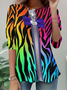 Women's Long Sleeve Tee T-shirt Spring/Fall Zebra Jersey Crew Neck Daily Going Out Casual Top