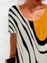 Women's Short Sleeve Summer Geometric Jersey Dress Crew Neck Daily Going Out Casual Mini H-Line TUNIC