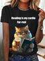 Women's Short Sleeve Tee T-shirt Summer Cat Jersey Crew Neck Daily Going Out Casual Top