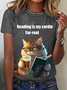 Women's Short Sleeve Tee T-shirt Summer Cat Jersey Crew Neck Daily Going Out Casual Top