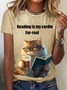 Women's Short Sleeve Tee T-shirt Summer Cat Jersey Crew Neck Daily Going Out Casual Top