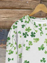 Women's St Patricks Day Shamrock Print Casual Long Sleeve Crew Neck Floral Sweatshirt